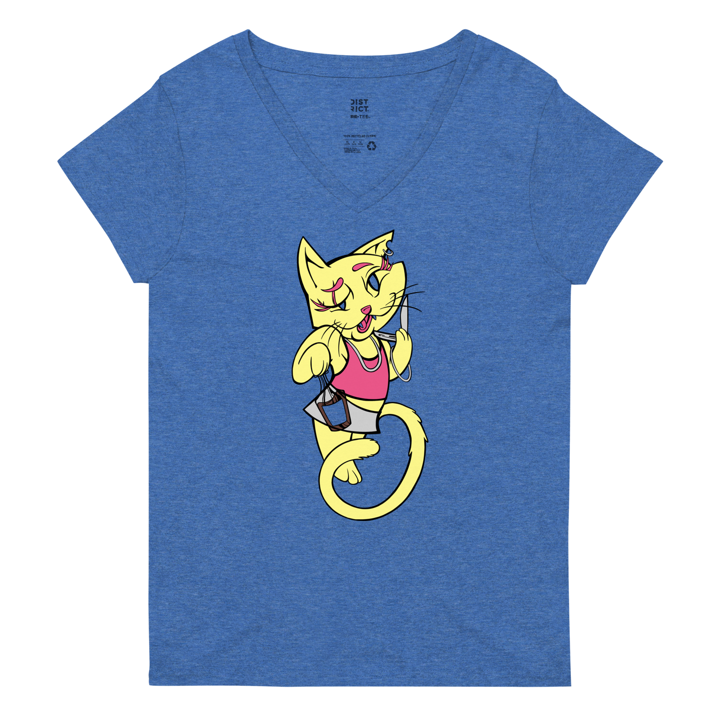 Whiskey Kitty v-neck t-shirt